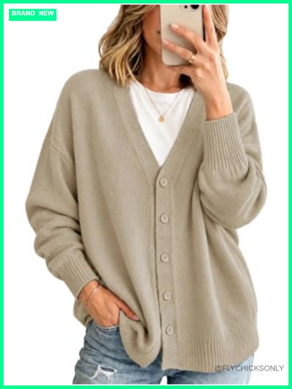 Oversized Open Front Cardigan Sweater Women V-Neck Long Sleeve Knit